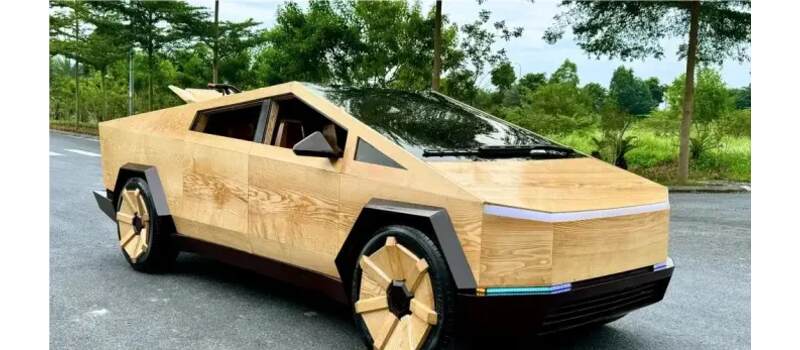 wooden truck gift to elonmusk